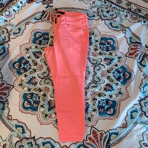 💋✨Neon Coral Torrid Crop Jeggings Sz 20 🌈🌟